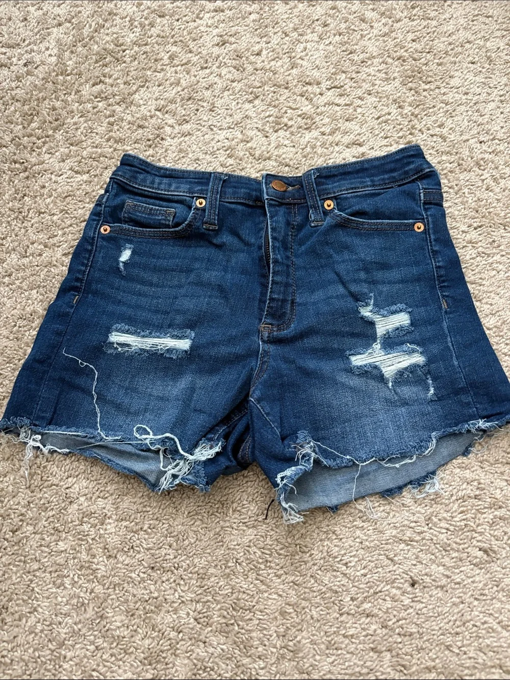 Universal Thread Dark Wash Distressed Denim Shorts